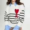 Deals 🔥 AMI Adc Striped Sweater White/Black/Red 🌟 -Christopher Esber shop amidb30037129e4 1646944378116 2 0. UX540 . QL90