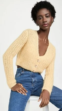 Top 10 ⌛ Anna October On Buttons Cardigan Yellow 🥰