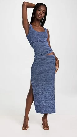 Flash Sale 🎁 Christopher Esber Deconstruct Tank 👗 Dress Denim Marle 🛒