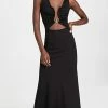Outlet 🛒 Christopher Esber Plunge Neckline Polar Orbit 👗 Dress Black 🤩