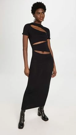 Brand new ✨ Christopher Esber Slash Tee Knit 👗 Dress Black ⭐