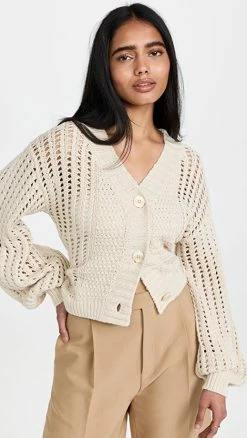 Discount ⭐ Jonathan Simkhai Amara Corded Crochet Cardigan Shell ✨