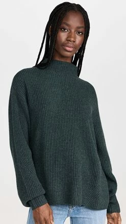 New 🎁 Le Kasha Iowa Cashmere Sweater With Collar Tube Emeraude 😉