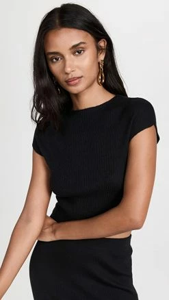 Flash Sale ❤️ Le Kasha Greece Cashmere Crop Top Black 🔔