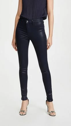 Hot Sale 🛒 L'AGENCE Marguerite High Rise 🧥 Coated Skinny 👖 Jeans Navy 🧥 Coated ✔️