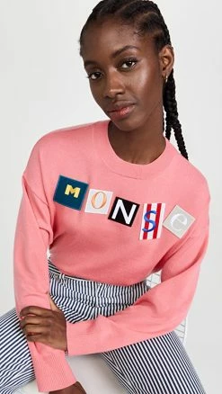 Top 10 ๐ฅฐ Monse Ransom Letters Pullover Sweater Pink ๐ฅฐ