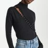 Best Pirce 🎉 Monse Hook & Eye Fitted Knit Top Charcoal 🎁