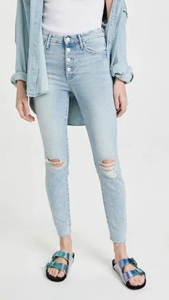 Promo ✔️ MOTHER The Pixie Ankle Fray 👖 Jeans Action Shot 👍