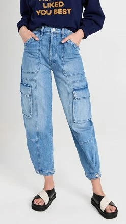 Coupon 🤩 MOTHER The Curbside Cargo Flood 👖 Jeans Herbal Remedy 🛒