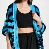 Promo 🥰 Philosophy Di Lorenzo Serafini Tiger Print Furry Cardigan Fantasy Print Light Blue 😀