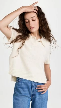 Coupon 💯 3.1 Phillip Lim Lofty Knit Polo Top Ant. White 🎁