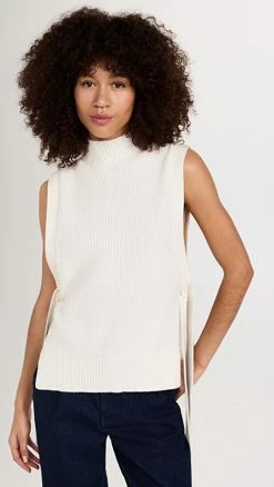 Flash Sale ✔️ 3.1 Phillip Lim Chunky Cotton Rib Sweater With Ties Ivory 🎉
