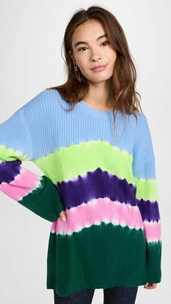Wholesale ๐งจ Prabal Gurung Tie Dye Crewneck Sweater Jade Sky Multi ๐