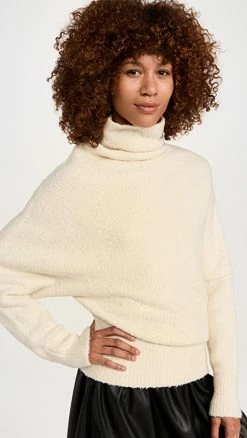 Outlet ๐ฏ Proenza Schouler Fuzzy Boucle Twisted Sweater Ecru โ