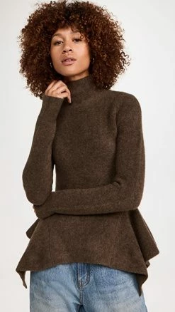 Hot Sale โญ Proenza Schouler Midweight Wool Turtleneck Sweater Dark Taupe โ๏ธ