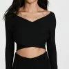 Buy ⭐ LAPOINTE Shiny Cross Over Cropped Top Black 🔥 -Christopher Esber shop sally301141c3a0 1639606571610 2 0. UX540 . QL90