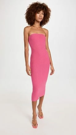 Flash Sale 🔔 LAPOINTE Cashmere Strapless Tube 👗 Dress Magenta 🔔