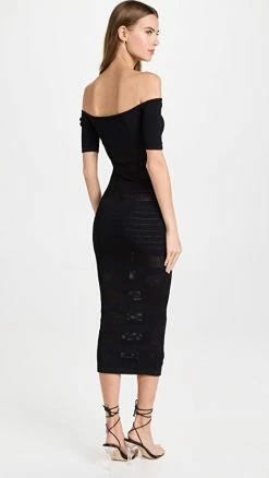 New 😀 Sergio Hudson Off Shoulder Short Sleeve 👗 Dress Black 🛒 -Christopher Esber shop sehud300151cd2d 1657745224759 2 0. UX540 . QL90