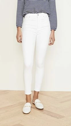 Best deal 😉 7 For All Mankind High Waist Ankle Skinny Slim Illusion White ⌛