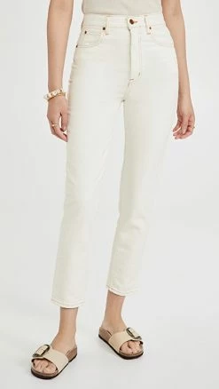 Top 10 🥰 SLVRLAKE Beatnik Ankle 👖 Jeans Ivory 🔥