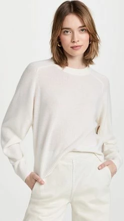 Cheapest ๐งจ Tibi Featherweight Cashmere Sweater Ivory โ