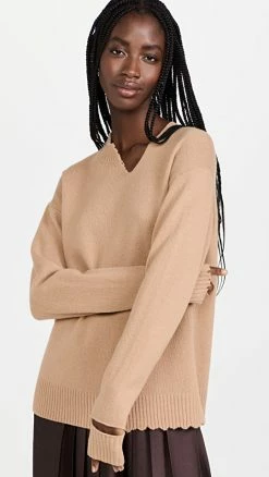 Discount 💯 Tibi Soft Lambs Wool Cutout Neck Pullover Sand 🔥 -Christopher Esber shop tibdb3035410099 1659017268602 2 0. UX540 . QL90
