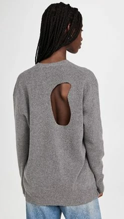 Deals 🔔 Tibi Anna Merinowool Hole-At-Back Pullover Heather Grey ❤️ -Christopher Esber shop tibdb3036710495 1661353652618 2 0. UX540 . QL90