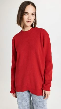 Brand new 👍 Tibi Anna Hole-At-Back Pullover Red ✔️