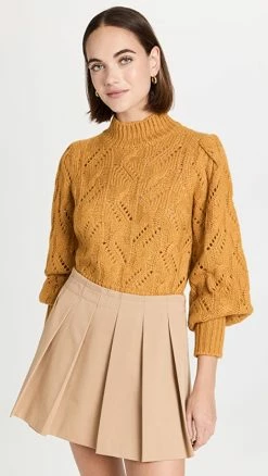 Deals 💯 Veronica Beard Wilden Sweater Gold 🌟