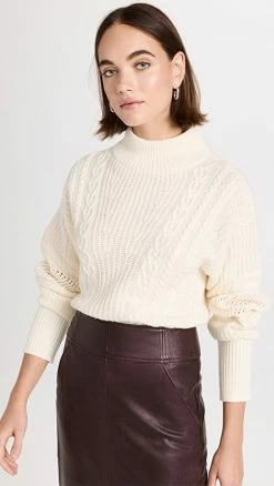 Hot Sale 👏 Veronica Beard Bertilda Sweater Ivory 🛒