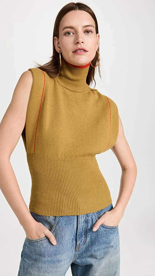 Promo ๐ฏ Victoria Beckham Sleeveless Turtleneck Sweater Olive ๐ 3 Promo ๐ฏ Victoria Beckham Sleeveless Turtleneck Sweater Olive ๐